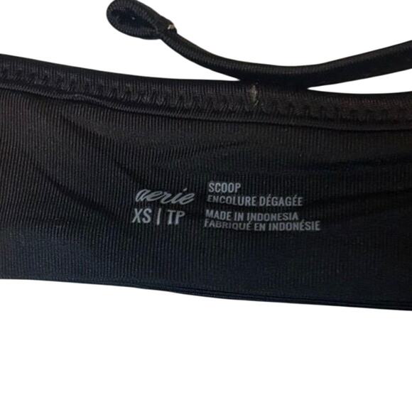 NWT Aerie Black Wrap Halter Bikini Top XS Adjustable Tie-Back Swim - Picture 4 of 5